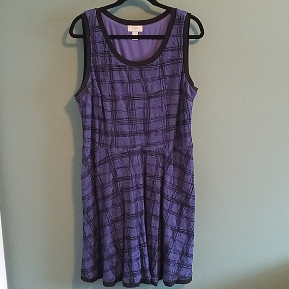 Unique plaid stretch lace sleeveless dress - Picture 1 of 4